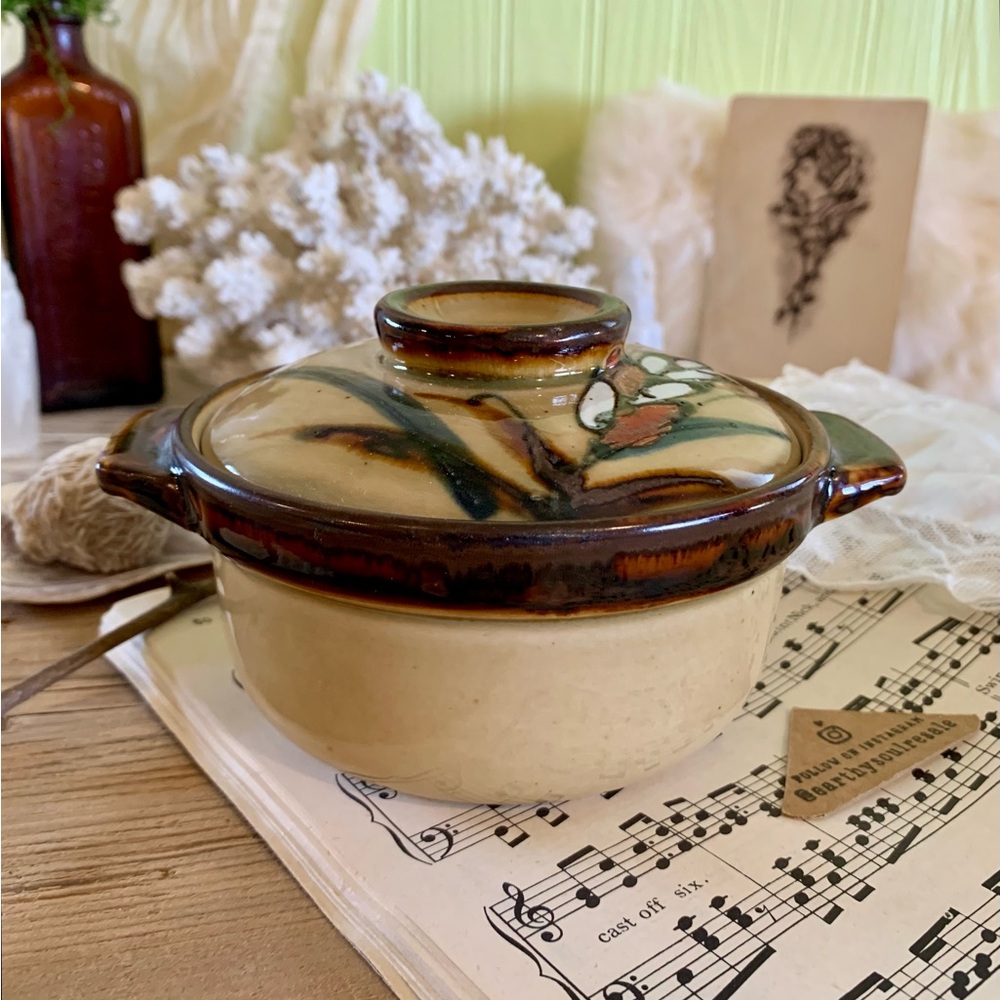 Vintage Stoneware Dish 🐦‍⬛ Unique Home Decor / Gift / Container / Nature